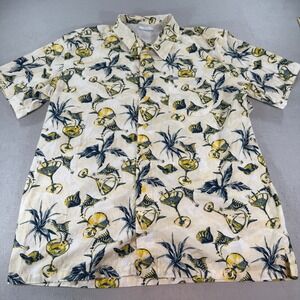 Columbia PFG Fishing‎ Shirt Mens XL Martini Marlin Print Short Sleeve Tan